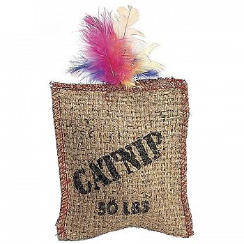 Jute and Feather Sack Catnip Cat Toy