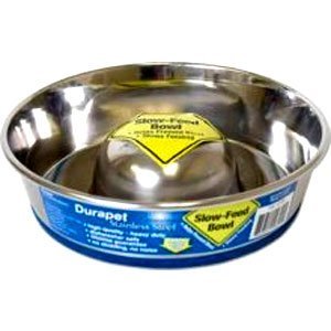 Slow Feed Stainless Dog Bowl