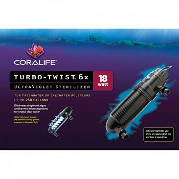 Coralife Turbo-twist Ultraviolet Sterilizer - 6X/18 Watt