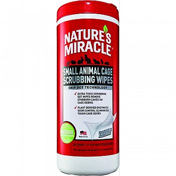 Natures Miracle Small Animal Cage Scrubbing Wipes  30 COUNT