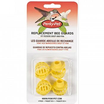 Yellow Bee Guards for Perky Pet Hummingbird Feeders - 4 pack