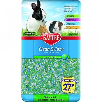 Clean And Cozy Small Pet Bedding WHITE/GREEN/BLU 500 CUBIC INCH