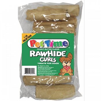 4 inch Peanut Butter Roll Curls for Dogs 1 lb