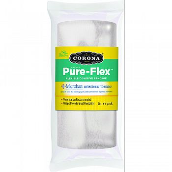 Corona Pure-flex Flexible Cohesive Bandage WHITE 4INCH X 5YARD
