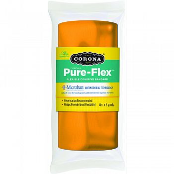Corona Pure-flex Flexible Cohesive Bandage ORANGE 4INCH X 5YARD