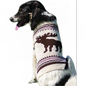 Moose Dog Sweater CREAM MEDIUM