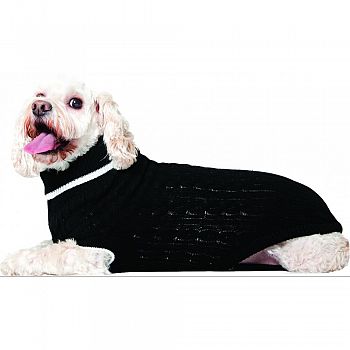 Classic Cable Dog Sweater BLACK XSMALL