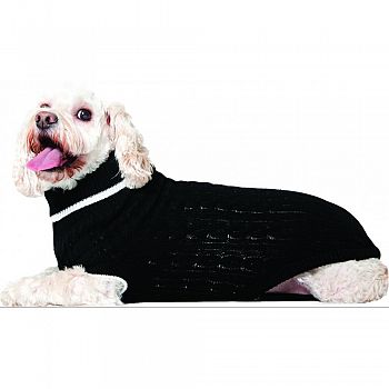 Classic Cable Dog Sweater BLACK LARGE