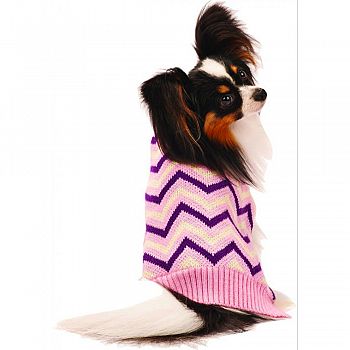 Chevron Dog Sweater PINK SMALL/10-14 IN