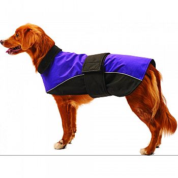 Waterproof Reflective Dog Coat PURPLE/BLACK SMALL/10-14 IN