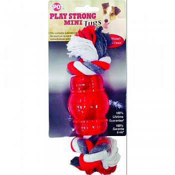 Play Strong Mini Tugs Chew With Rope RED SMALL