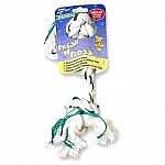 A cotton Booda Bone with baking soda and fluoride to clean and floss dogs teeth and keep breath smelling fresh. Each has the added power of baking soda and flouride to keep dog teeth in optimum condition.  Spearmint flavor.