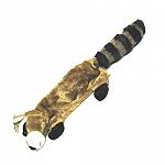 Brown colossal plush flat raccoon dog toy. 30 inches long.