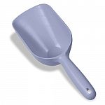 A pet food scoop that is easy to use and has graduated measurements.  Easy grip handle and high impact plastic.