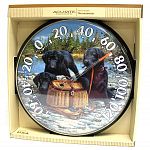Black Lab Puppies Thermometer by Chaney features a picture designed by Jim Killen. This thermometer is easy to read and easy to install and great for indoor or outdoor use. Weather resistant and looks nice in a patio, yard or garden area.
