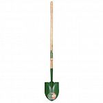 This shovel is for digging in sandy, light solid and has a rolled step which prevents material build-up. Heavy-duty, tempered steel blade with forward-turned step for comfort. It has a 48 white ash handle for strength.  Ut5.