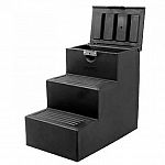 The Sportote 3 Step Mounting Block is a lighweight mounting block that is opens up for additional storage space. This block may be used as a mounting block or step stool and is ideal for storing horse, barn or household supplies. Black or green.