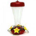 Garden Song Aster Top Fill Hummingbird Feeder is charming and beautiful feeder made to fill easily with its push-pull technology similar to a sports bottle. Feeder has a wide mouth top and opens for top filling. Easy to clean. Holds 16 ounces.
