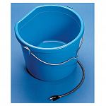 Five-gallon plastic water bucket with built in, completely-concealed thermostat that cycles safely on and off to keep water from freezing.