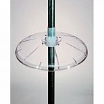 Stop squirrels from terrorizing your feeders. This durable, polycarbonate plastic squirrel baffle stays clear and is compatable with pole-mounted Heath Feeders. 13.75 dia. x 3 H (inches)