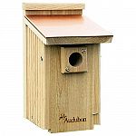 Built to Audubon specifications. Features a 1-9/16 inch entrance hole & Predator Guard. Handcrafted. Made of Natural Cedar. Easy to clean. Made in the U.S.A. by Woodlink. 7.25 x 9 x 13.5 inches
