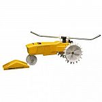 RAINTRAIN traveling sprinkler takes the time to travel around the yard in up to 200ft at a time, making sure on every pass, to reach those exact patches that a single sprinkler might miss.