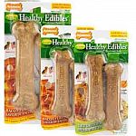 Tasty and edible, Nylabone Healthy Edibles, is an all natural treat that doesn't contain added sugar or salt and no plastic. Highly digestable, this treat is a perfect replacement for rawhides. Available in a variety of favors and sizes.