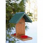 Made from 90% recycled plastic lumber, the Going Green Oriole-Bluebird fruit Feeder helps to preserve the environment and makes a durable and healthy bird feeder for orioles and bluebirds. This feeder has spikes for orange halves and grape jelly dishes.