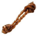 Natural steer muscles are lightly smoked, twisted and knotted and then roasted in their natural juices to a crunchie texture. Highly palatble, this treat becomes chewy when wet, helps keep teeth clean and provides hours of long lasting enjoyment.