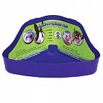 The Lock-N-Litter Pan is the perfect size for your small animal pet. Helps to keep your pet's cage clean and the odor under control. Great for promoting healthy habits for your pet. Assorted colors. Made of stain and odor resistant plastic.