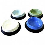 This dog bowl is designed to hold your pets food or water. It features a skidstop device that prevents your pets dish from moving as it consumes its food. An excellent way to prevent messy spills before they happen. Assorted colors.