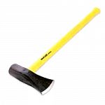 This 6 pound splitting maul is double sided. One side is an axe and the other side is a sledge hammer. Great for splitting wood. Head weight 6 pounds and the handle is made of fiberglass. Handle is approximately 36 inches long.