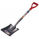 Number 2 head with 30 inch d-grip handle. This square point shovel is perfect for moving loose garden material, sand, top soil or debris. It can also be used to shape beds, mix concrete, level off areas that need to be flat.