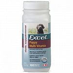 Excel is a veterinarian recommended delicious daily vitamin-mineral supplement formulated especially for puppies. - 100 count.  May be hand fed or crumbled and mixed with food.