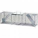 Easy to bait, set and release, this high tensile wire mesh trap is steel reinforced for long life and maximum resistance to damage. The smooth inside edges are for the protection of the animal. 42x10x13 inches