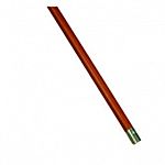 Heavy duty hardwood handle with a heavy metal threaded tip fits all push brooms with acme thread.