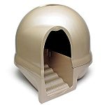 Booda Dome - worlds greatest litter box. Booda Dome Clean Step combines the best features into a stylish litter box. 21.5 in. dia x 19.5 in. high. Ramp is 9 in. wide, pan where the litter goes is 6 in.deep. PLEASE NOTE: Very expensive to ship!