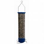 Squirrel Proof Bird Feeder with Perches that Cardinals Prefer. Weight sensitive collapsing perches support birds not squirrels. Powder coated in evening blue, a classic backyard color