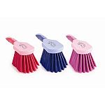 Equestria Sport Bucket Scrub Brush is available in three fun colors: blue, pink, and purple. Brushes are designed to match the Equestria Sport Series grooming tools. This bucket brush has an ergonomic handle that includes a hanging hole