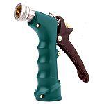 Use this pistol-grip nozzle with an insulated grip when using either hot or cold water. Nozzle provides you with extra water pressure and has male threads for adding a variety of attachments. Designed for heavy-duty usage and a long life.