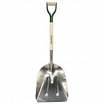 For scooping grain, snow, mulch or general purpose clean-up. #10 sized, 14-1/2 x 17-3/4 heavy-duty aluminum blade. 29 ash wood handle with steel and wood d-grip.  Ut10.