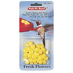 Don't let broken flowers on your hummingbird feeder put it out of commission. Use the Perky Pet Replacement Feeding Flowers to restore your feeders. Each package comes with 9 yellow flowers 