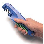Ergonomic design mane comb that has a blade that provides a more natural 
