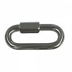 Zinc plated. Quick link 3/8 (9 mm). This product allows you to attach a trailer tie chain with only one hand. This product also allows for quick releases.