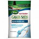 Super absorbent seed coating absorbs and releases water even if you miss a day. Seed germinates 2 times faster and uses less water. Helps seedlings develop 25% thicker and deeper root systems. No grass seed is more weed free. Scotts turf builder sun & sha