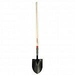This shovel is for digging in sandy, light solid and has a rolled step which prevents material build-up. Heavy-duty, tempered steel blade with forward-turned step for comfort. 48 premium northern white ash handle.