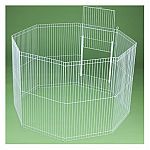 The Clean Living Playpen is ideal for a small dog or for a small animal. Attaches to any Clean Living Cage for small animal pets to expand your pet's living space. May be used by itself indoors or outdoors as an exercise pen. Made of quality construction.