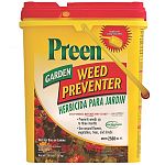 Preen prevents summer and winter annual weeds from growing in flower and vegetable beds and around trees and shrubs for up to three months.  Preen prevents new weeds from growing, it does not kill existing weeds.
