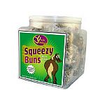 Made with all natural ingredients and no artificial flavors or colors, Uncle Jimmy's Squeezy Buns for horses are a delicious and nutritious treat for your horse. Just place this treat on the ground or in your barn coat to fed to your horse. 11 oz. or 3 lb