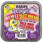 The Raisin Delight Suet Dough by C and S will delight your backyard with the great taste of raisin. This raisin treat is perfect for year round feeding and won't melt in hot weather. Provide wild birds with much needed energy and creates less waste and m